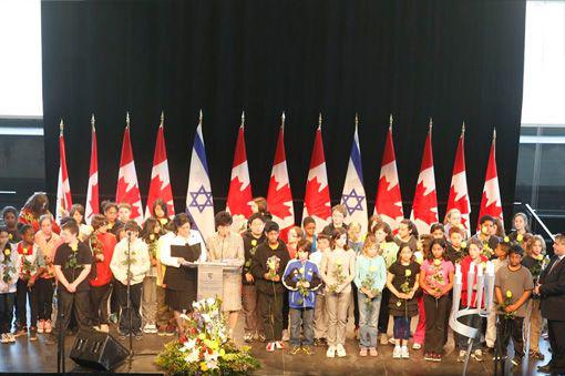 Thorndale Elementary School students participated in the National Holocaust Remembrance Day Ceremony in Ottawa's National War Museum on April 23, 2013, attended by about 800 people