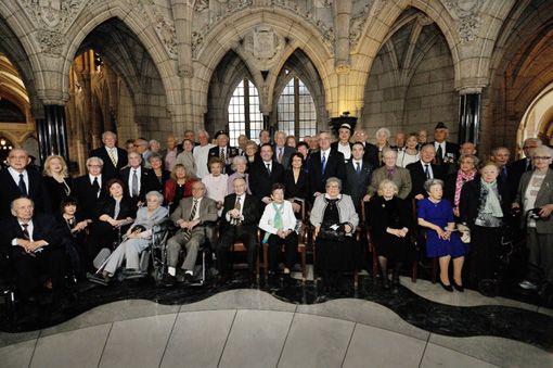 About 60 Holocaust survivors from across Canada were honoured in Parliament on April 23, 2013