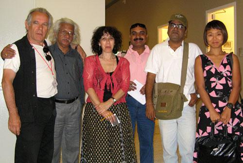Members of international filmmakers’ delegation with Mimi Ash (center) of the Visual Center, 2.6.08