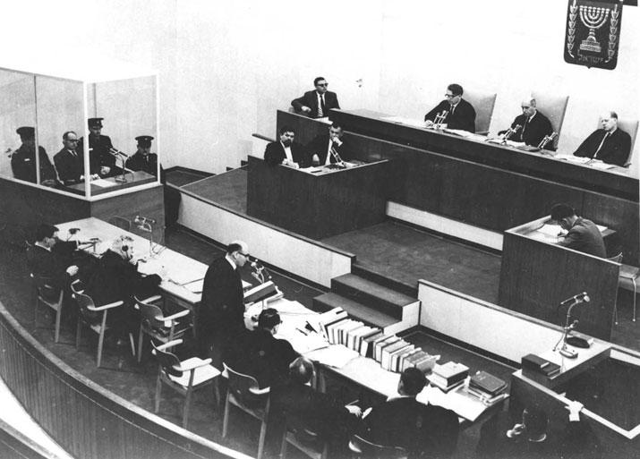 艾希曼审判的法庭一景，以色列耶路撒冷
