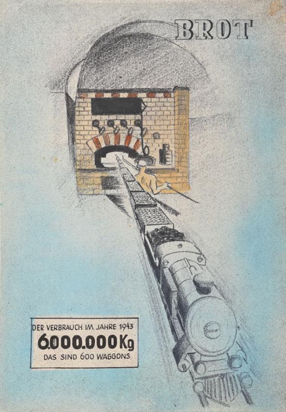 Franz Petr Kien (1919-1944). Work Statistics Poster, Terezin Ghetto, 1943-1944