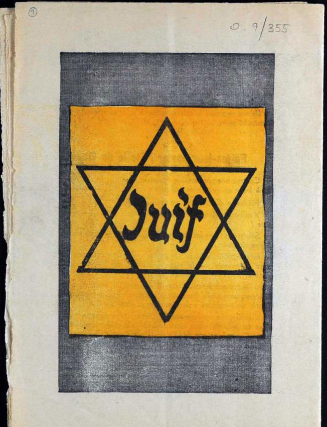 Brochure antisémite distribuée aux étudiants lors de l'examen du baccalauréat le 25 juin 1942