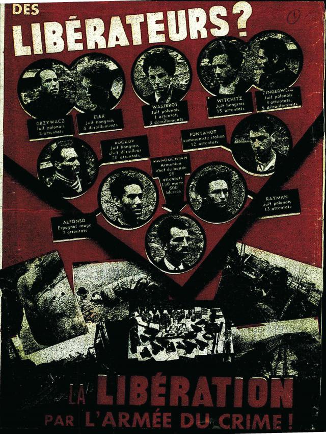 Affiche de propagande dite « Affiche Rouge » placardée dans toute la France par Vichy et les autorités allemandes