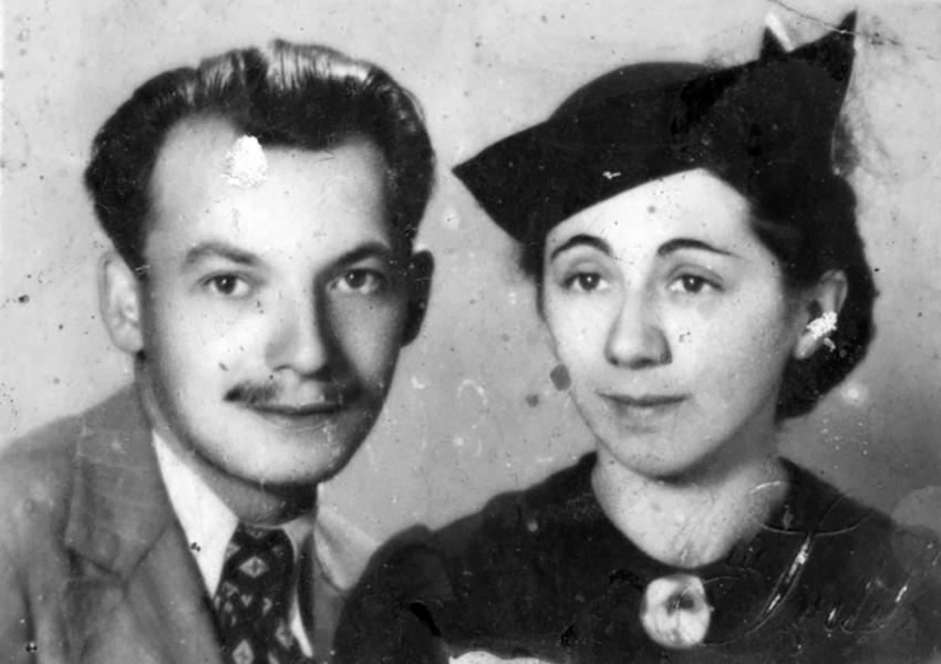 אלזה הירש ומשה-ולטר שלזינגר ביום נישואיהם. ברנו, צ'כיה, 2 בספטמבר 1940