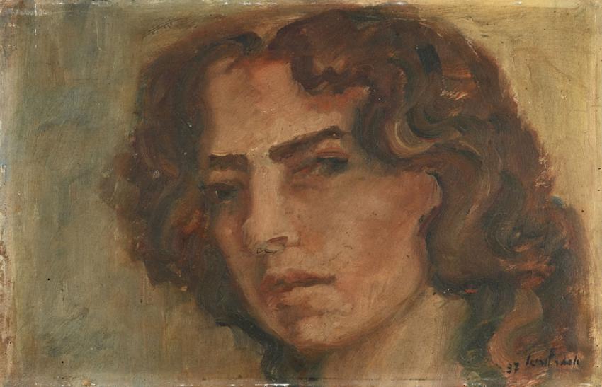 אסתר לוריא (1913, לייפאיה, לטוויה – 1998, תל אביב). דיוקן עצמי, תל אביב, 1937