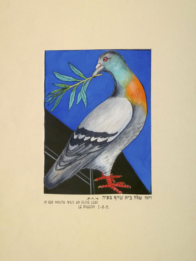 Carol Deutsch (1894-1944). « La colombe revint vers lui sur le soir, tenant dans son bec une feuille d'olivier fraîche » (Genèse 8:11)