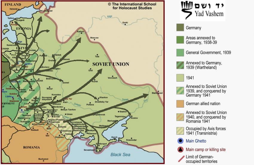 Продвижение айнзацгрупп по оккупированной территории Советского Союза