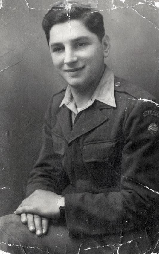 Jacki Handeli after liberation, when he joined a unit of American soldiers