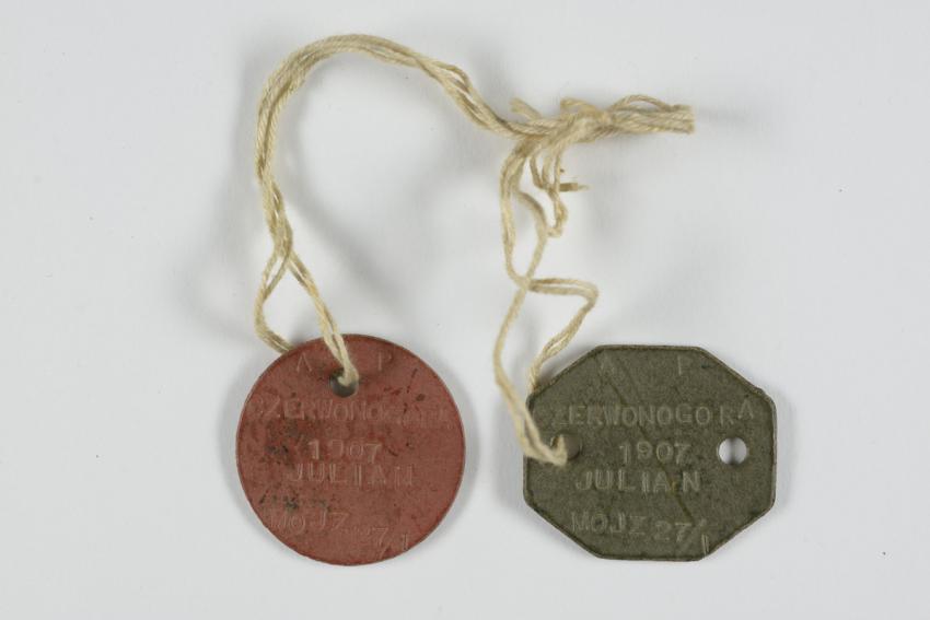 Julian Czerwonogora’s dog tags from the time he served in the 1st Polish Independent Parachute Brigade under British command