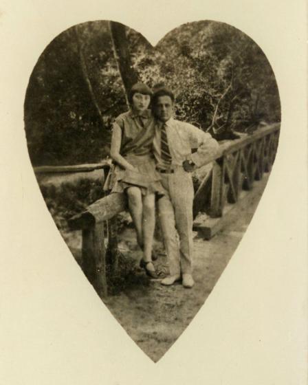 Engagement photo of Yaffa Eliach's parents, Moshe Sonenson and Zipporah Katz, Eishishok, Poland, July 28, 1928