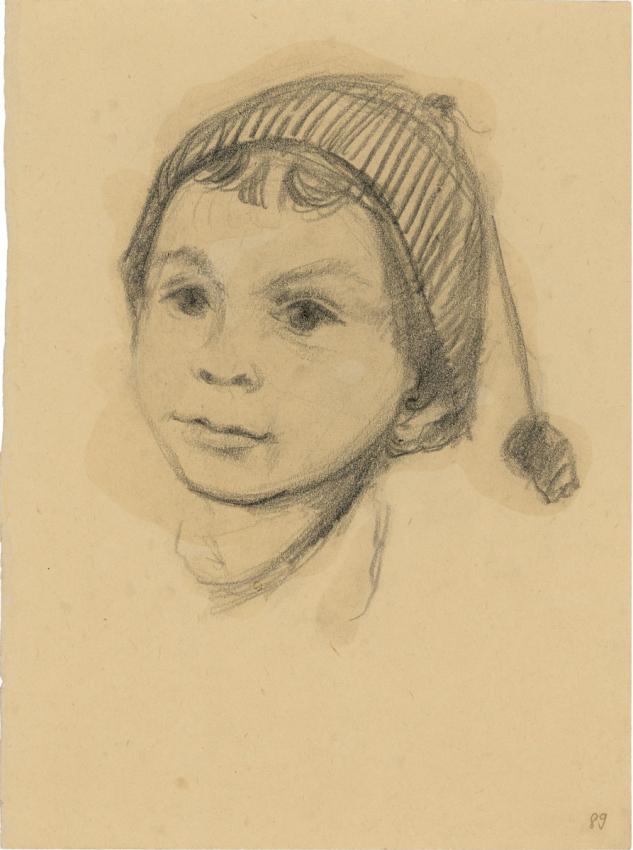 Otto Ungar (1901–1945), Boy with a Woolen Hat, Terezin Ghetto, 1942–1944