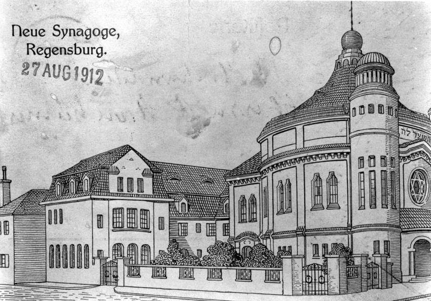 Illustration of the Regensburg Synagogue, 1912