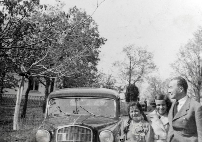 Aleksander Fürst with his daughters Katarina and Miriam, 1930s, Yugoslavia