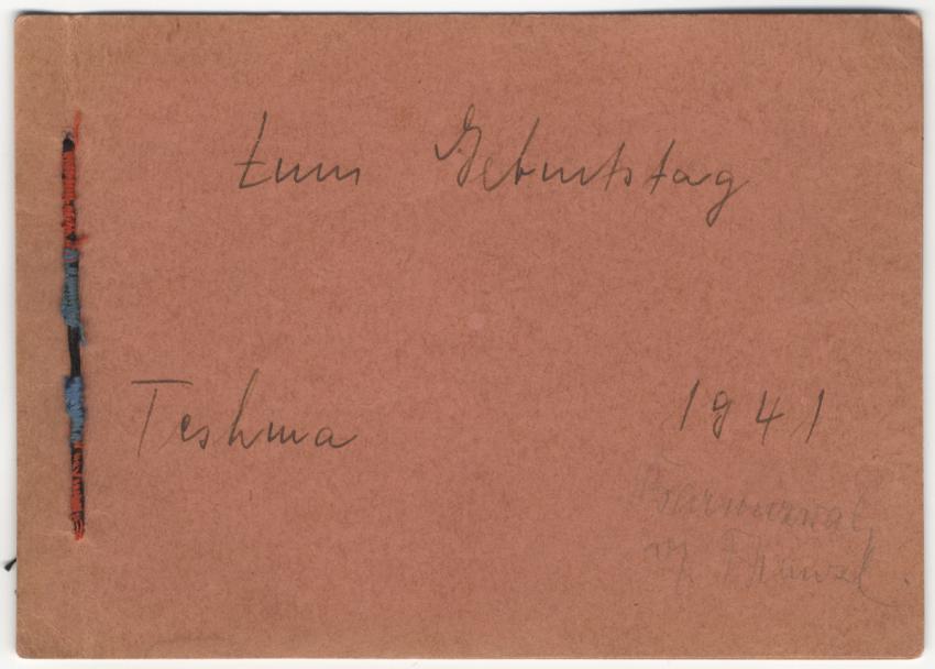 A birthday card that Yitzhak-Frantisek Levi received from a friend in Teshma, Siberia in 1941
