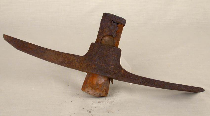Pickaxe used by the female prisoners forced to dig anti-tank trenches in the Schlesiersee area