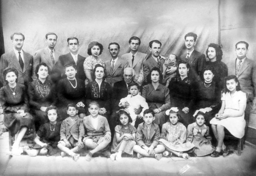The Salomoni extended family in June 1943, prior to the deportation of Ioannina's Jews to the extermination camps.