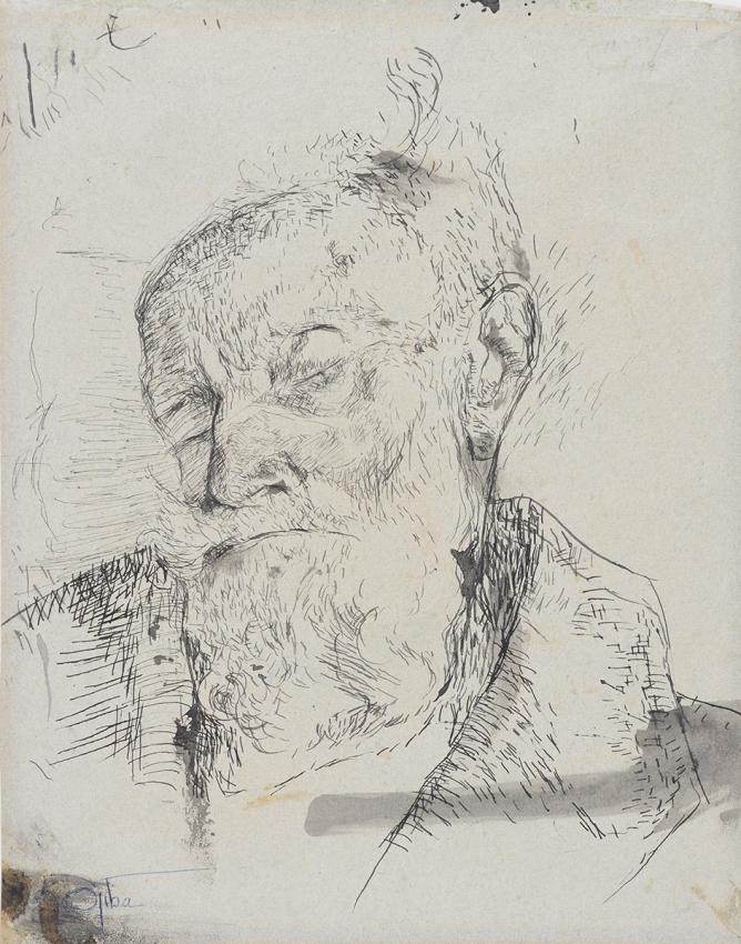 Charlotte Salomon (1917-1943). Portrait du docteur Ludwig Grunwald, Villefranche-sur-Mer, 1939-1941