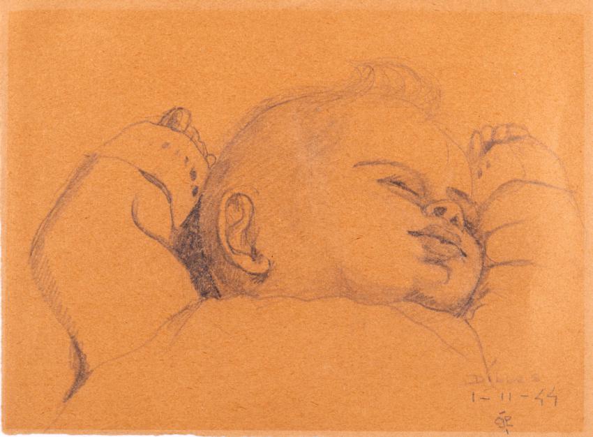 Gerard (Gershon) Polak (1906-1992), Els, The artist's baby daughter, 1944
