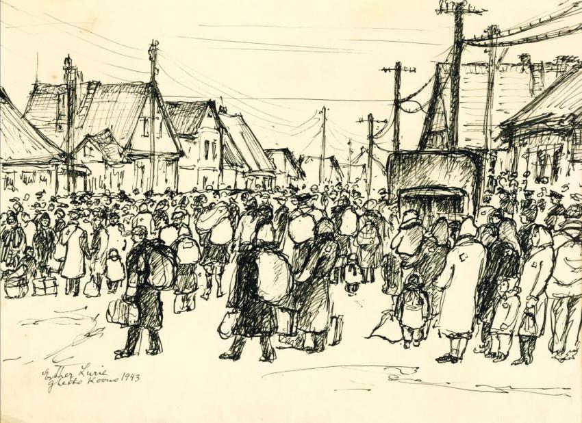 Esther Lurie (1913–1998), Deportation to the Camps, Kovno Ghetto, 1943