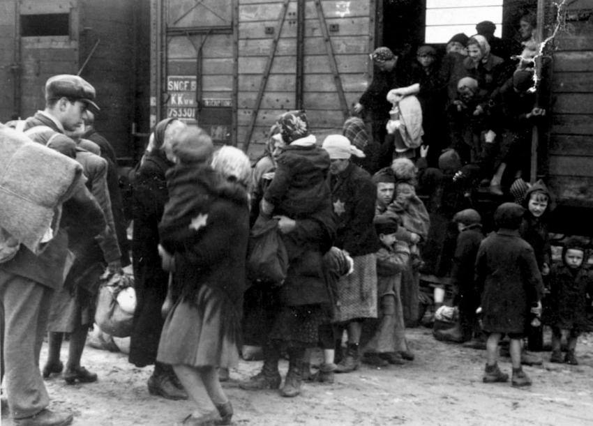 Photo 9: Transport arrival at Auschwitz-Birkenau