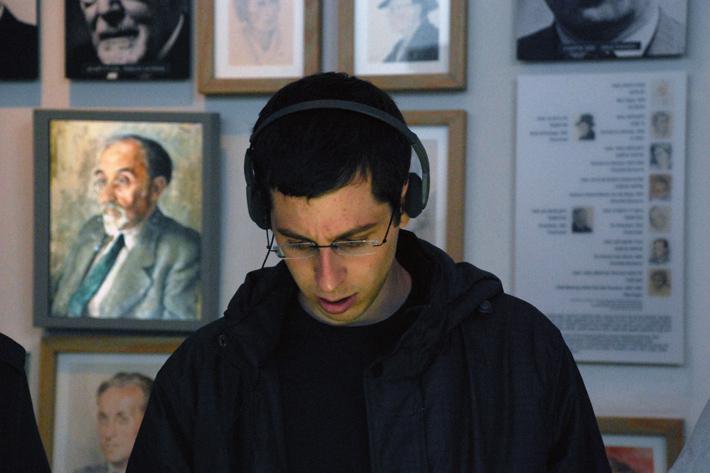 Gilad Shalit during a tour of the Holocaust History Museum