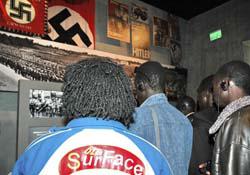 Sudanese refugees visit the Holocaust History Museum at Yad Vashem today. (Yossi Ben David/Yad Vashem)  