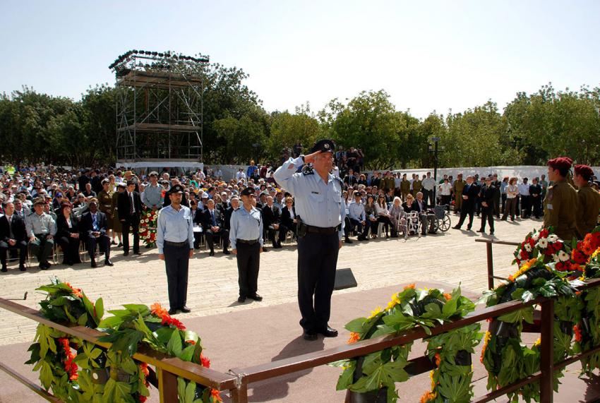Police Commissioner Major General Dudi Cohen during the wreath-laying ceremony