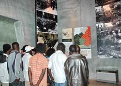 Sudanese refugees visit the Holocaust History Museum at Yad Vashem today. (Yossi Ben David/Yad Vashem)  