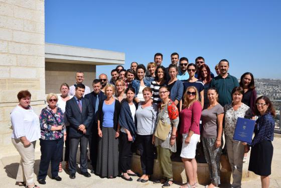 •	Dr. Eyal Kaminka and Dr. Aleksandar Pajic together with Serbian teachers participating in an educational seminar at Yad Vashem's International School for Holocaust Studies