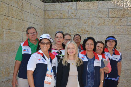 ICEJ Costa Rica Feast Tour with National Director Terresita Torres (front row left) and Dr. Susanna Kokkonen (front row right) near the Avenue of the Righteous at Yad Vashem on 18/10/2016