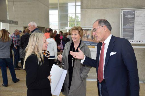 Mr. Cary Summers and Ms. Eileen Strotz of the Museum of the Bible are welcomed by Dr. Susanna Kokkonen, Director of the Christian Desk at Yad Vashem.