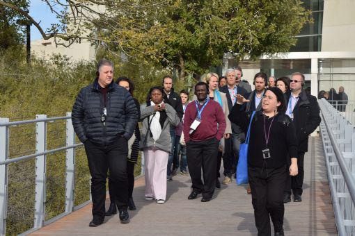 A group from Envision 2017 Conference featuring global Christian leaders held by the International Christian Embassy Jerusalem (ICEJ) for International Holocaust Remembrance Day on a guided tour of the Yad Vashem Holocaust History Museum.