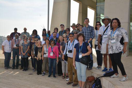 ICEJ USA Outreach Director Michael Hines (back row, fourth from right) with his group and Dr. Susanna Kokkonen (first front row, far left) at Yad Vashem on 13th November, 2016.