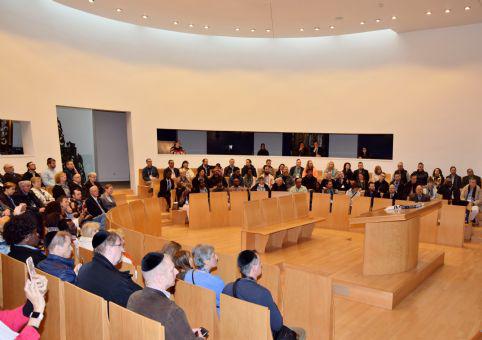 Global Christian Leaders from Envision 2017 Conference featuring global Christian leaders held by the International Christian Embassy Jerusalem (ICEJ) for International Holocaust Remembrance Day seated during a ceremony in the Synagogue at Yad Vashem