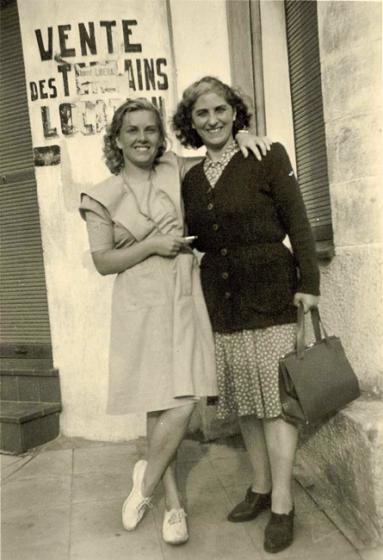 Andrée Geulen (izq.) con Ida Sterno (der.) - su compañera judía en el CDJ durante la ocupación