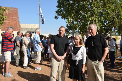 ICEJ Norway is a long-term supporter of Yad Vashem's activities. During their visit to Yad Vashem, group members took time to pray by the tree of the Righteous Among the Nations Corrie Ten Boom
