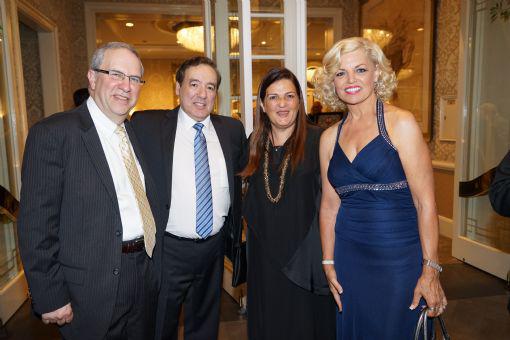 At the American Society for Yad Vashem’s ‘Saluting Hollywood’ Event, spearheaded by their Director of Development, S. Isaac Mekel (second from left), Director General of Yad Vashem Dorit Novak (second from right) brought warm greetings from Jerusalem