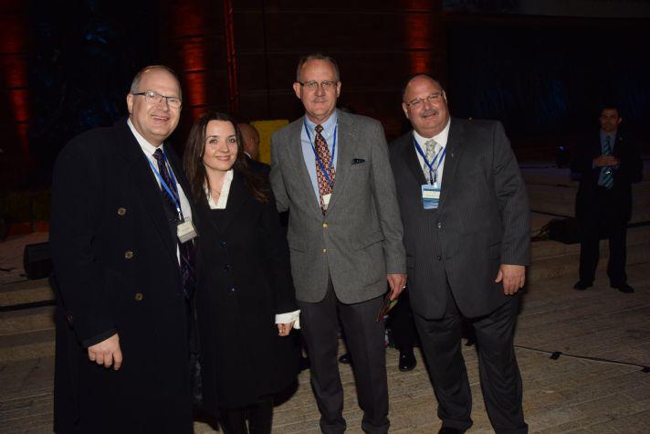 ICEJ Executive Director Dr. Juergen Buehler, Vesna Buehler, ICEJ General Manager Barry Denison and International Relations Division Managing Director Shaya Ben Yehuda at the Holocaust Remembrance Day State Opening Ceremony.