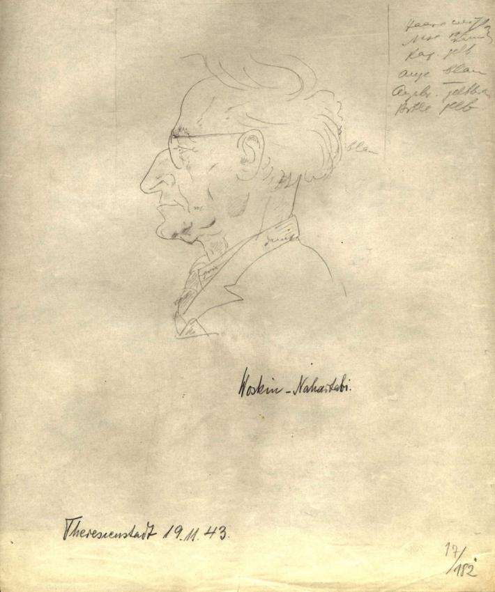 מקס פלאצק (1944-1902). פורטרט של ד&quot;ר מואיסיי ווסקין-נהרטאבי, גטו טרזין, 1943.