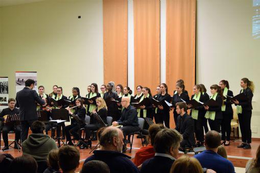 'Gli Harmonici' Choir conducted by Fabio Alberti, performing at the opening event of the Yad Vashem Holocaust Exhibition in Italy at Chiesa Cristiana Evangelica in Bergamo on January, 27th 2017, the International Holocaust Remembrance Day