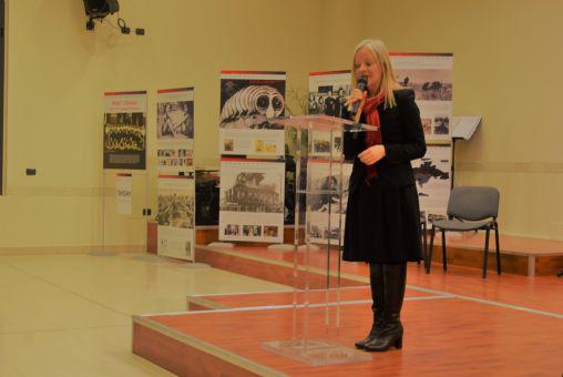 Dr. Susanna Kokkonen speaking at the highly successful opening event of the Yad Vashem Holocaust Exhibition in Italy at Chiesa Cristiana Evangelica in Bergamo on January, 27th 2017, the International Holocaust Remembrance Day