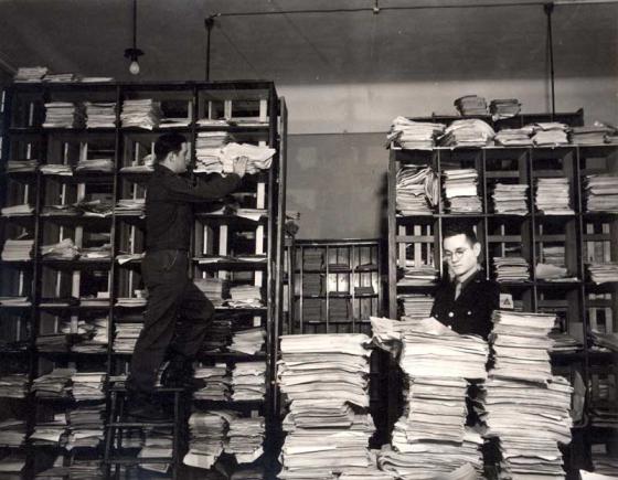 Archivo de documentos utilizado por el equipo de la fiscalía en los juicios de Nuremberg