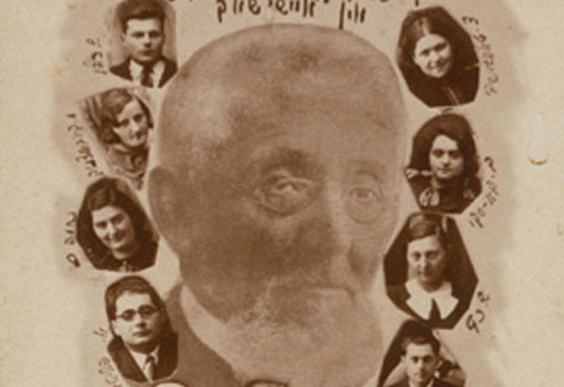 גלויה שהונפקה על-ידי הספרייה על שם י.ל. פרץ באיישישוק, לרגל יובל המאה להולדת הסופר מנדלי מוכר ספרים (1936-1836)