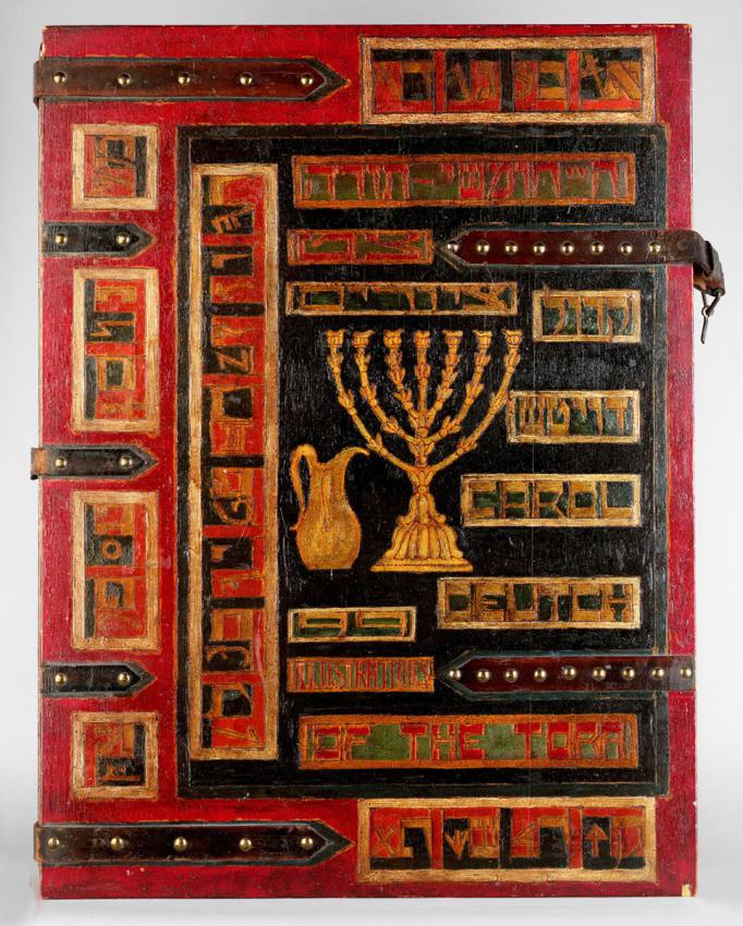 Carol Deutsch (1894-1944), Ornamented wooden box for storing Bible illustrations, Antwerp, 1941-1942 