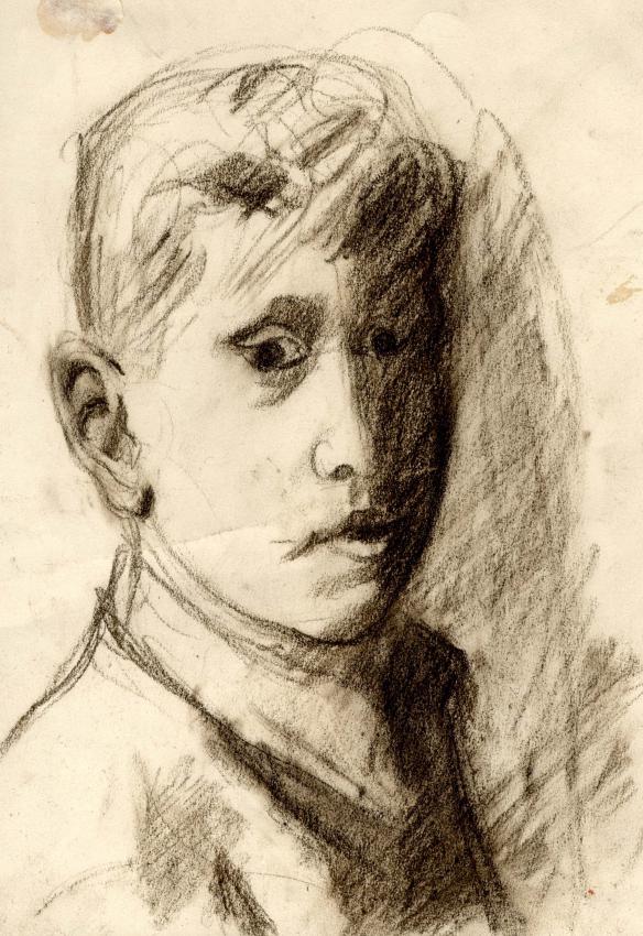 Jan Burka (1924-2009) Self-Portrait, Terezin Ghetto, 1942-1945 