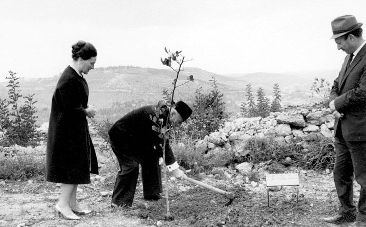 The planting of a tree in honor of Leo Tschoell, Austria, 1971