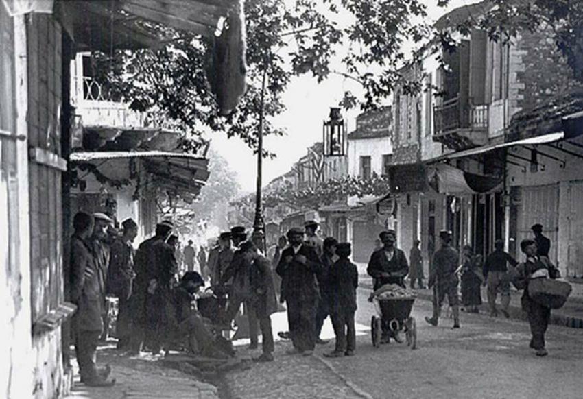 The market square in Ioannina, Greece, prewar