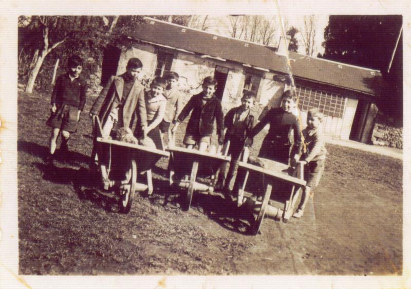 I told you we worked in the home. This is us working with wheelbarrows.