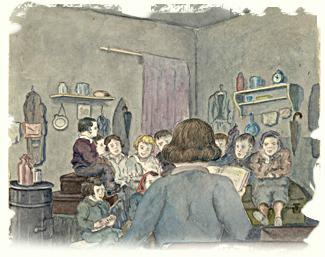 Pavel Fantel (1903-1945), Story hour 1942-1945, Watercolor on cardboard