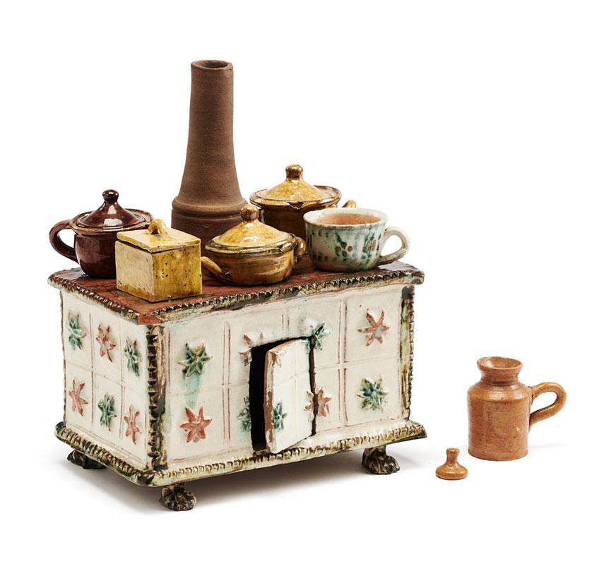 Miniatur-Keramikküche von Anneliese Dreifuss aus Stuttgart in Baden-Württemberg